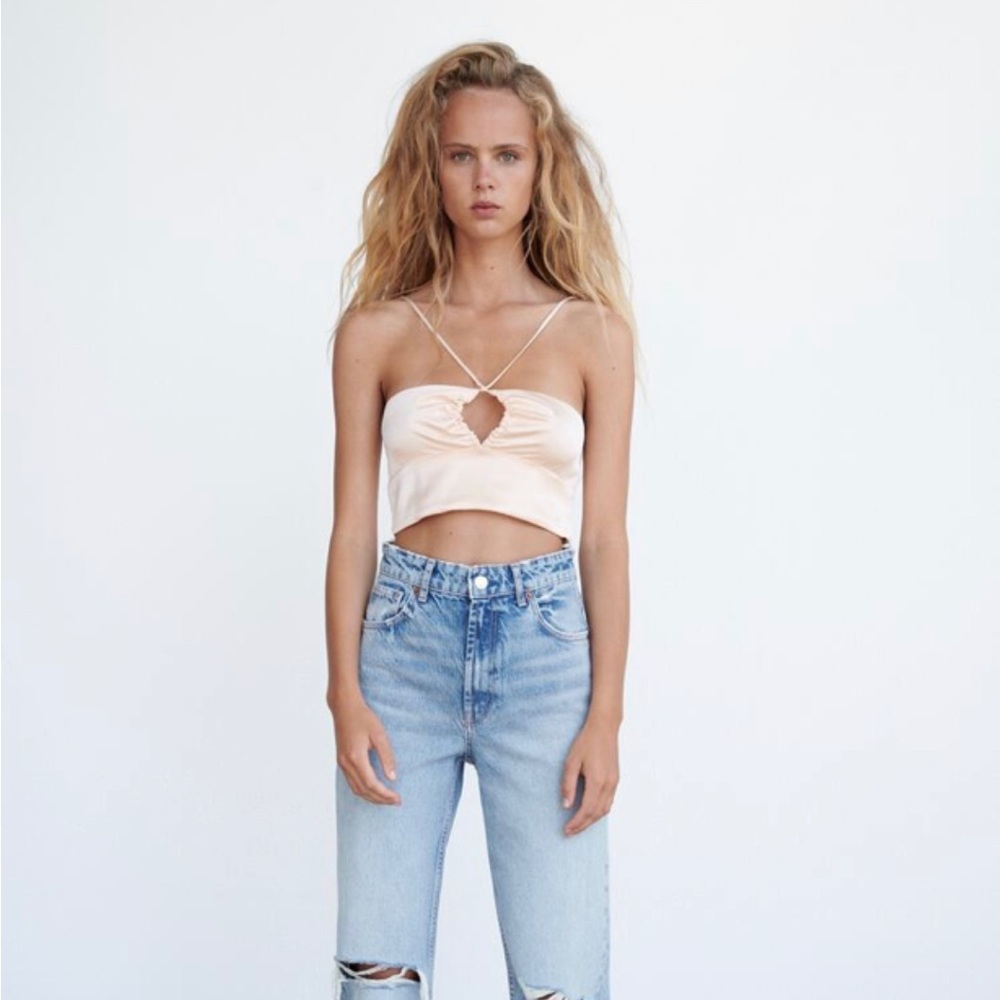 Cut out satin shirt